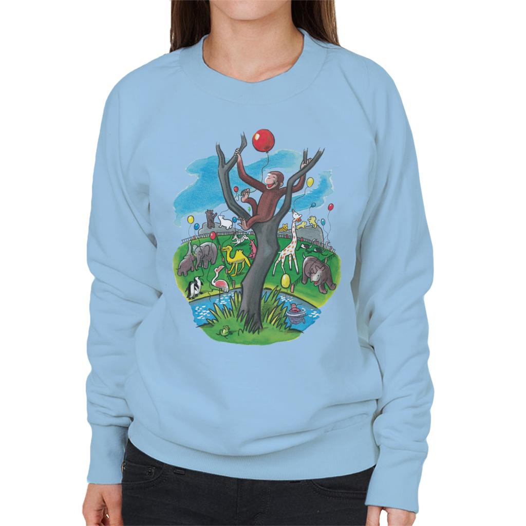 Curious George In A Tree At The Zoo Women's Sweatshirt-ALL + EVERY