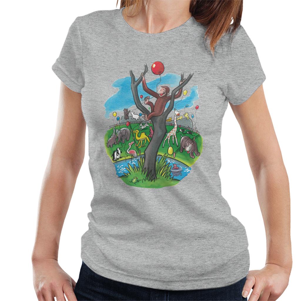 Curious George In A Tree At The Zoo Women's T-Shirt-ALL + EVERY