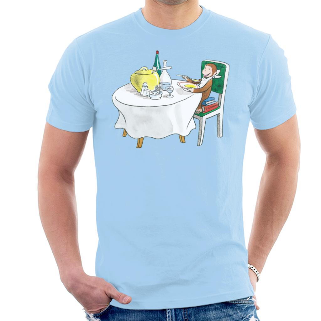 Curious George Eating A Fancy Meal Men's T-Shirt-ALL + EVERY