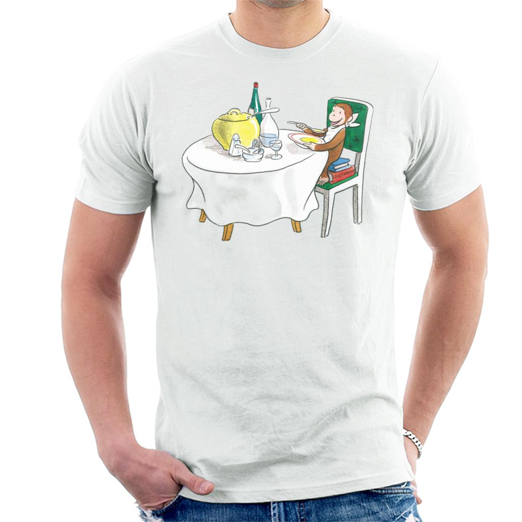 Curious George Eating A Fancy Meal Men's T-Shirt-ALL + EVERY