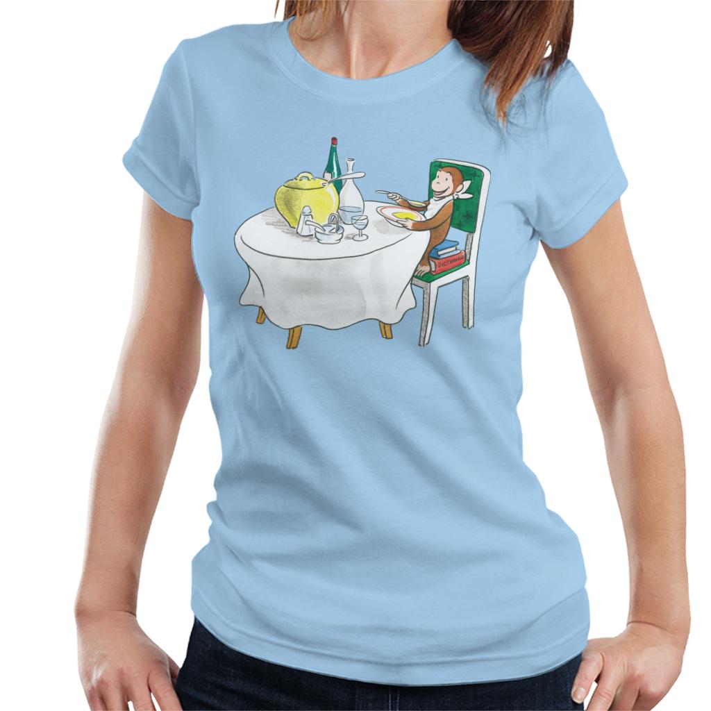 Curious George Eating A Fancy Meal Women's T-Shirt-ALL + EVERY