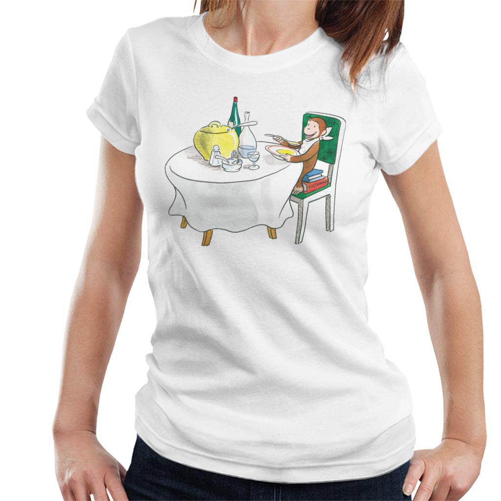 Curious George Eating A Fancy Meal Women's T-Shirt-ALL + EVERY