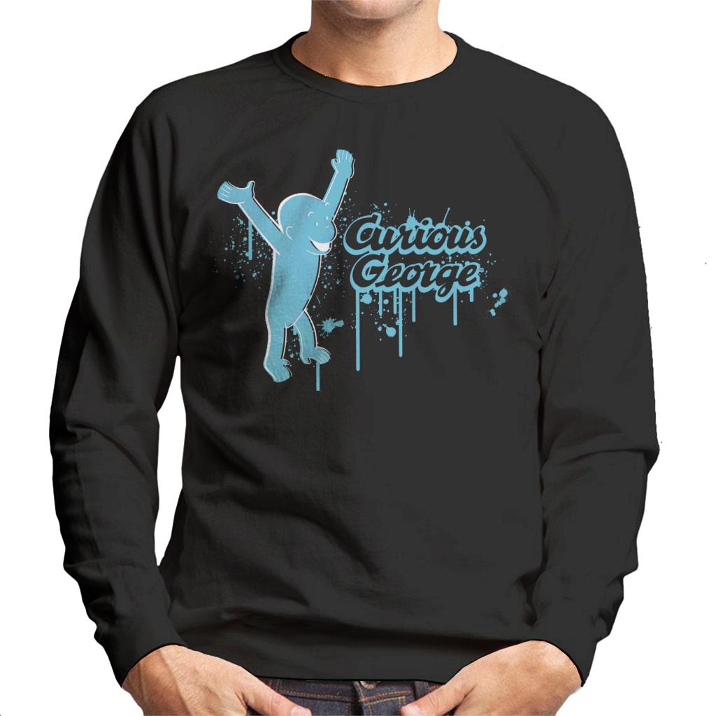 Curious George Paint Drip Logo Men s Sweatshirt