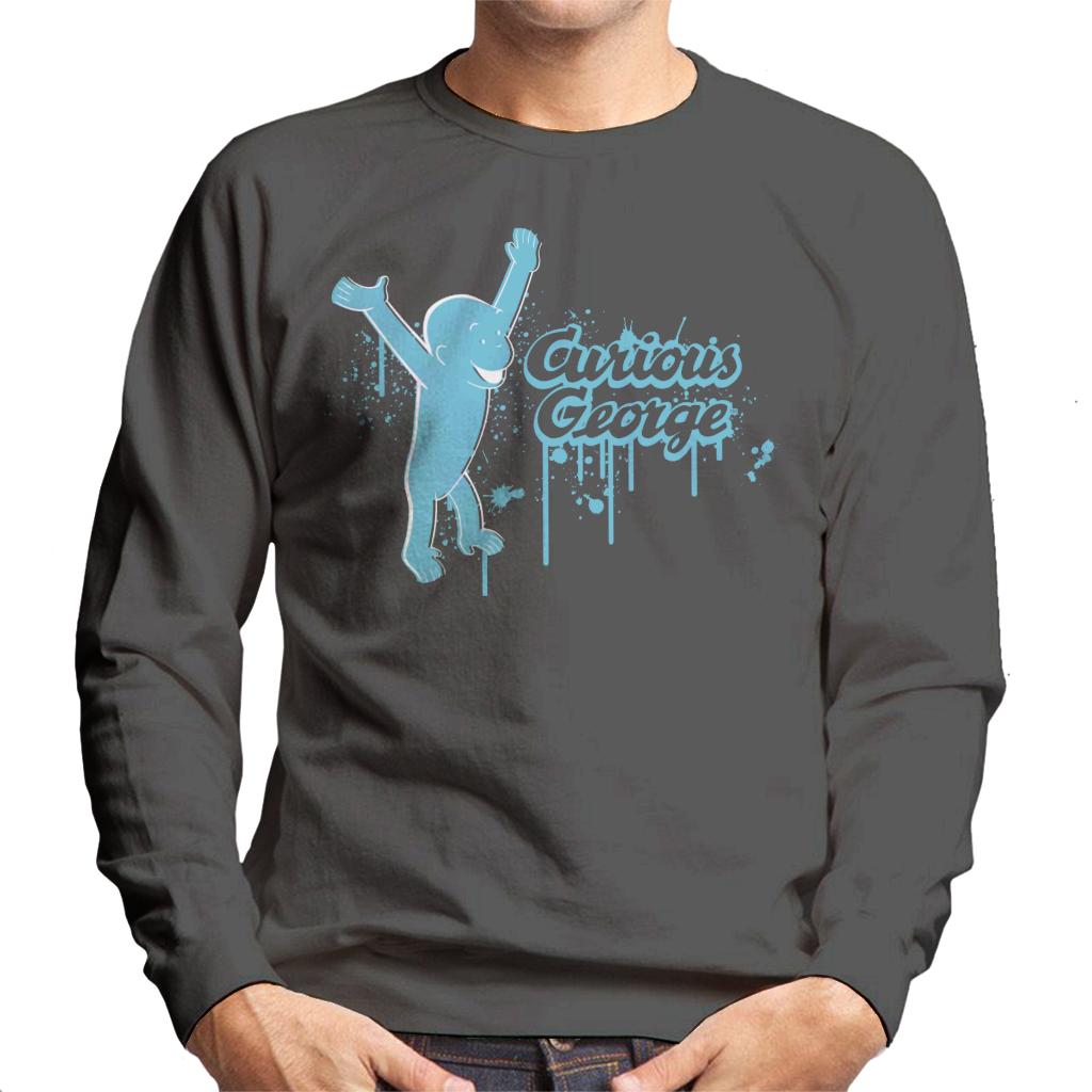 Curious George Paint Drip Logo Men's Sweatshirt-ALL + EVERY