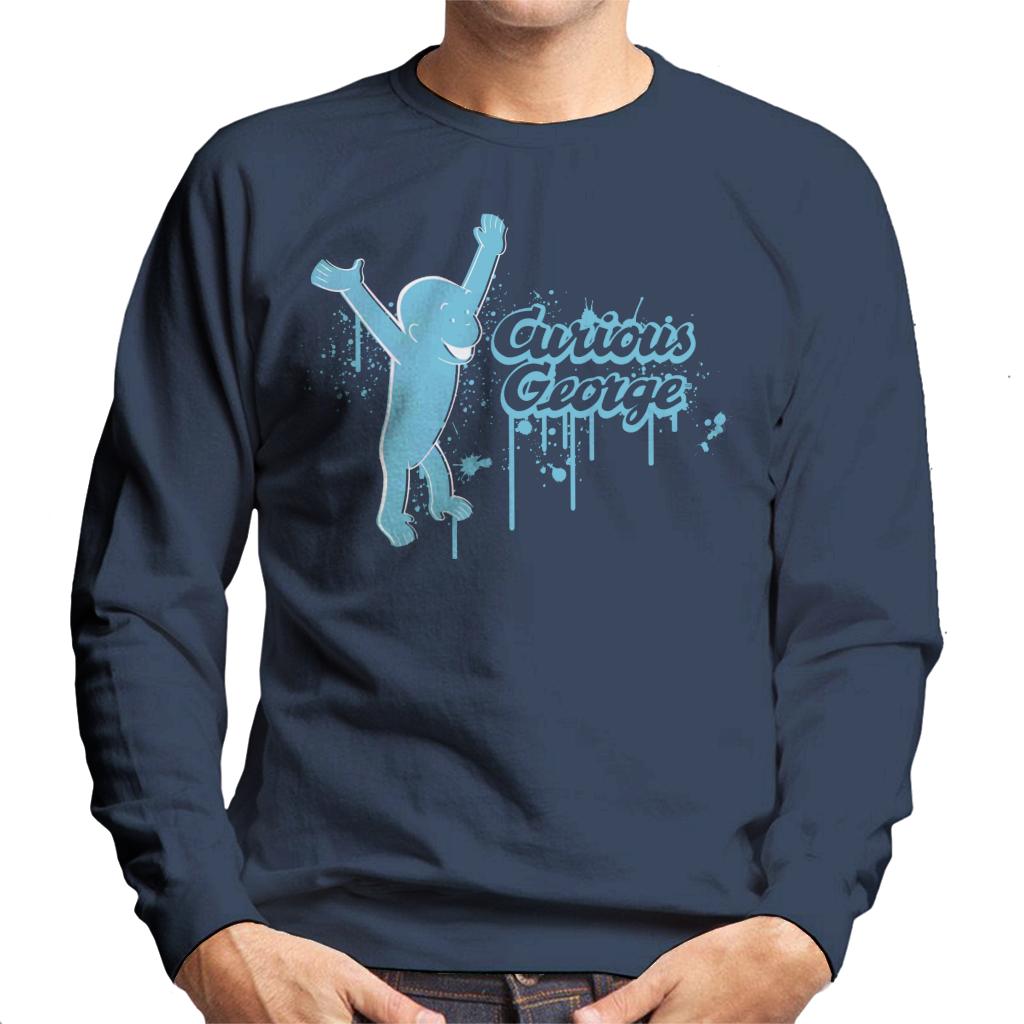 Curious George Paint Drip Logo Men's Sweatshirt-ALL + EVERY