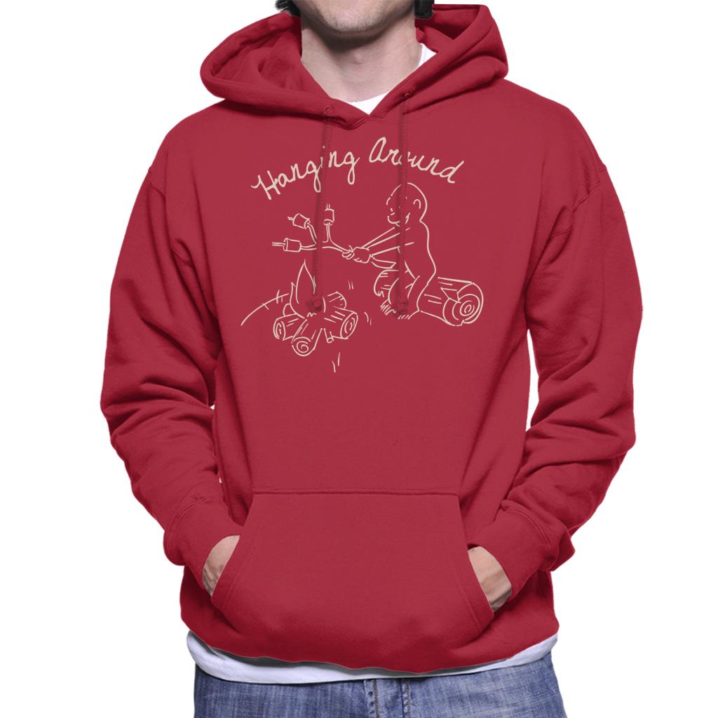 Curious George Hanging Around The Campfire Men's Hooded Sweatshirt-ALL + EVERY