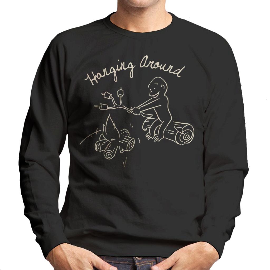 Curious George Hanging Around The Campfire Men's Sweatshirt-ALL + EVERY