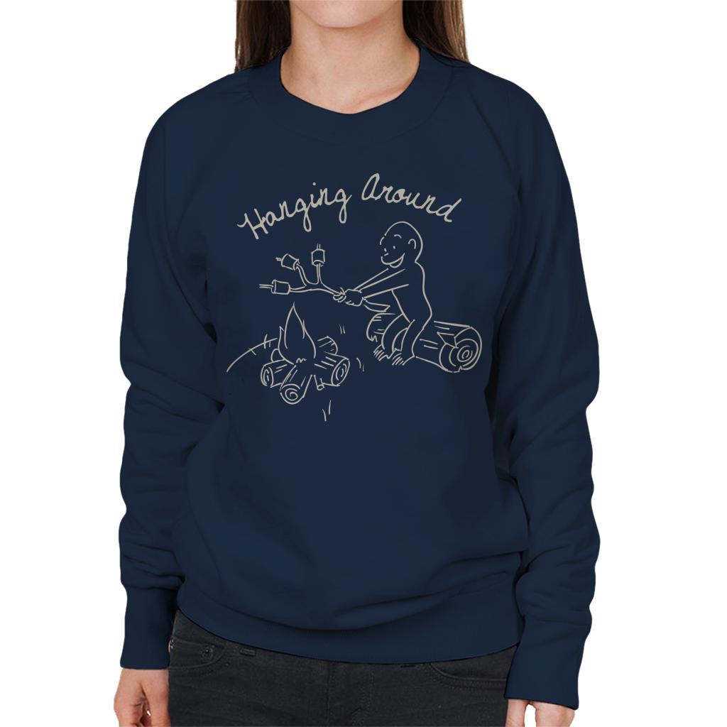 Curious George Hanging Around The Campfire Women's Sweatshirt-ALL + EVERY