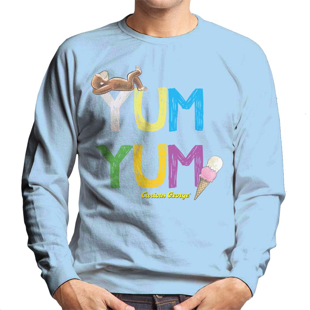 Curious George Yum Yum Ice Cream Men's Sweatshirt-ALL + EVERY