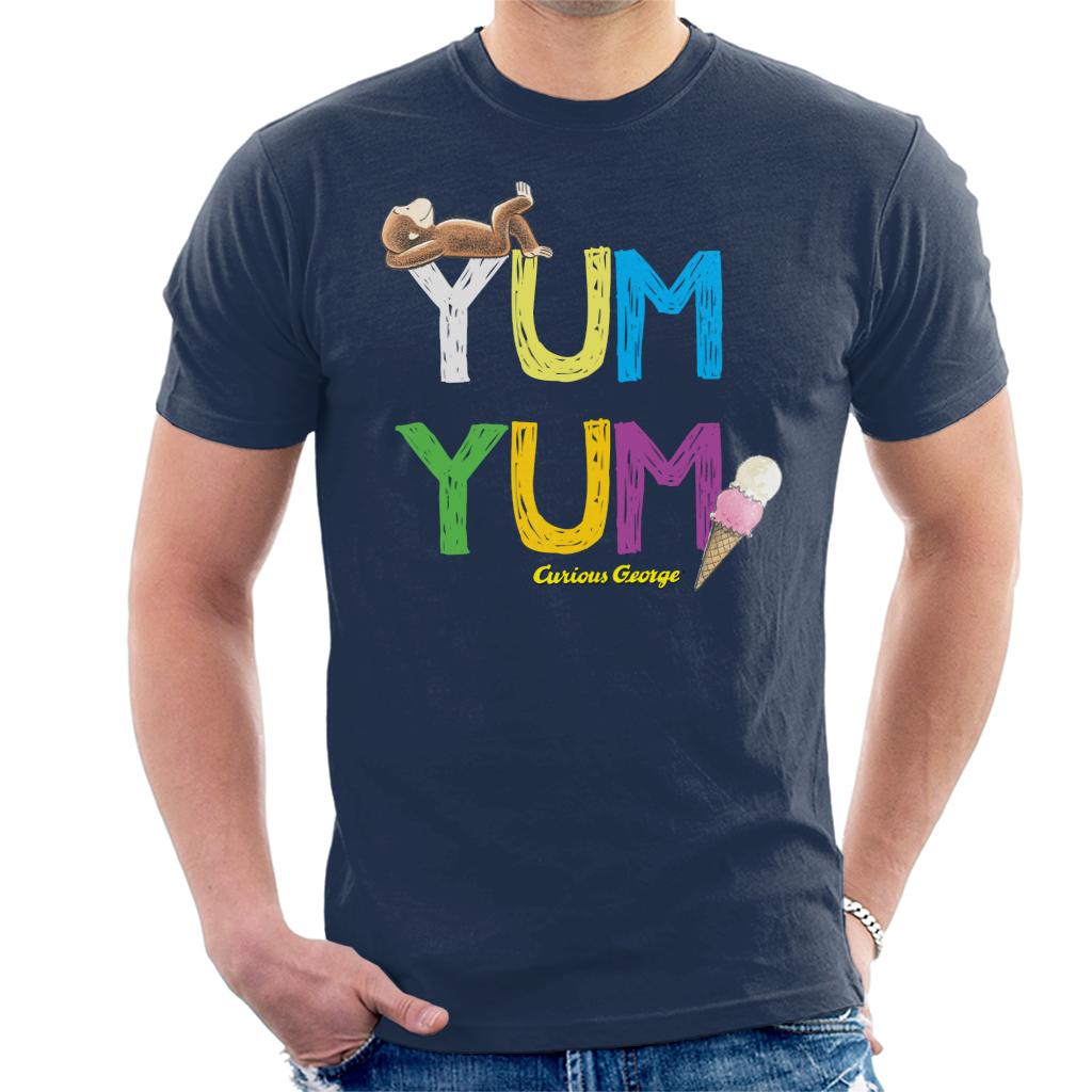 Curious George Yum Yum Ice Cream Men's T-Shirt-ALL + EVERY