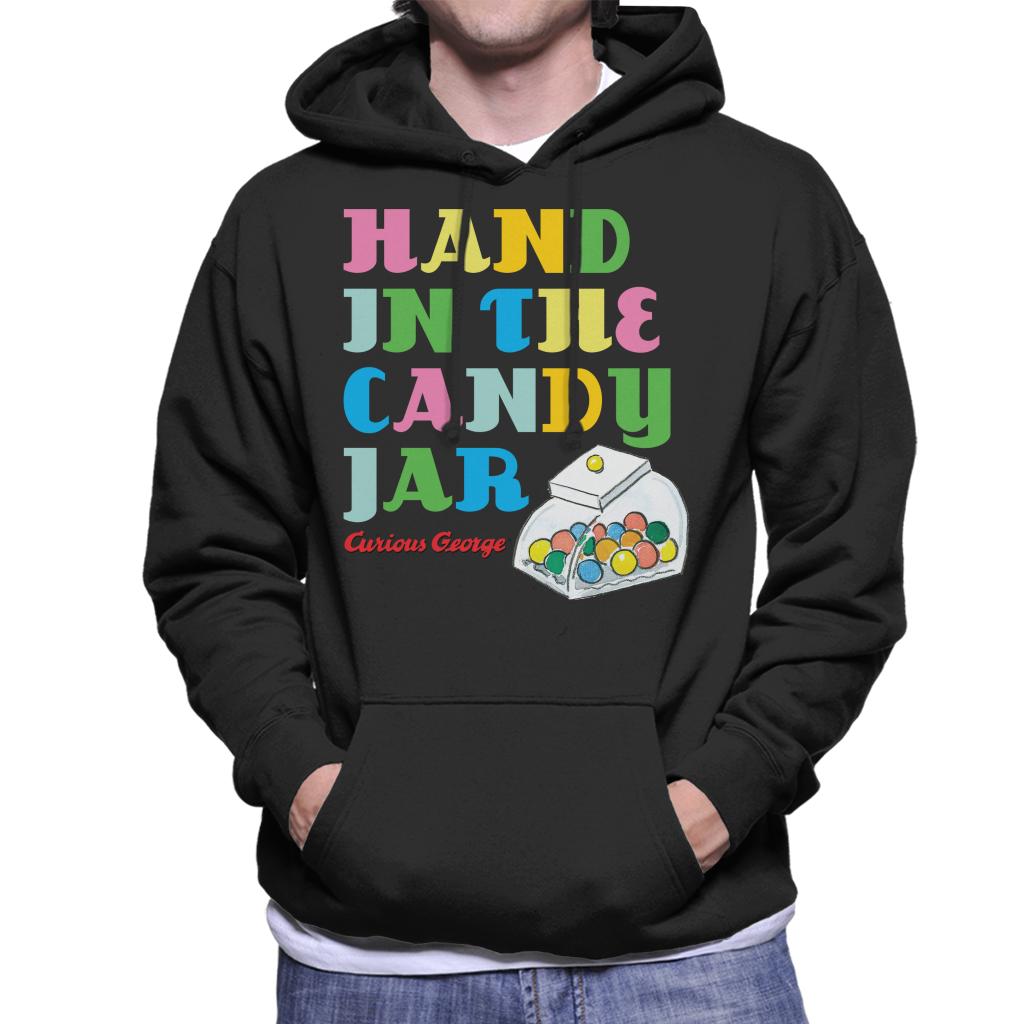 Curious George Hand In The Candy Jar Men's Hooded Sweatshirt-ALL + EVERY