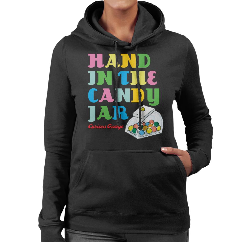 Curious George Hand In The Candy Jar Women's Hooded Sweatshirt-ALL + EVERY