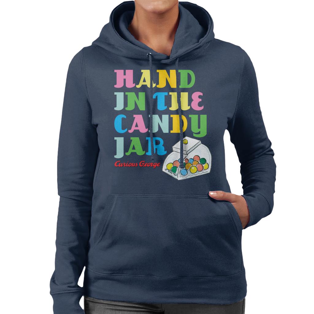 Curious George Hand In The Candy Jar Women's Hooded Sweatshirt-ALL + EVERY