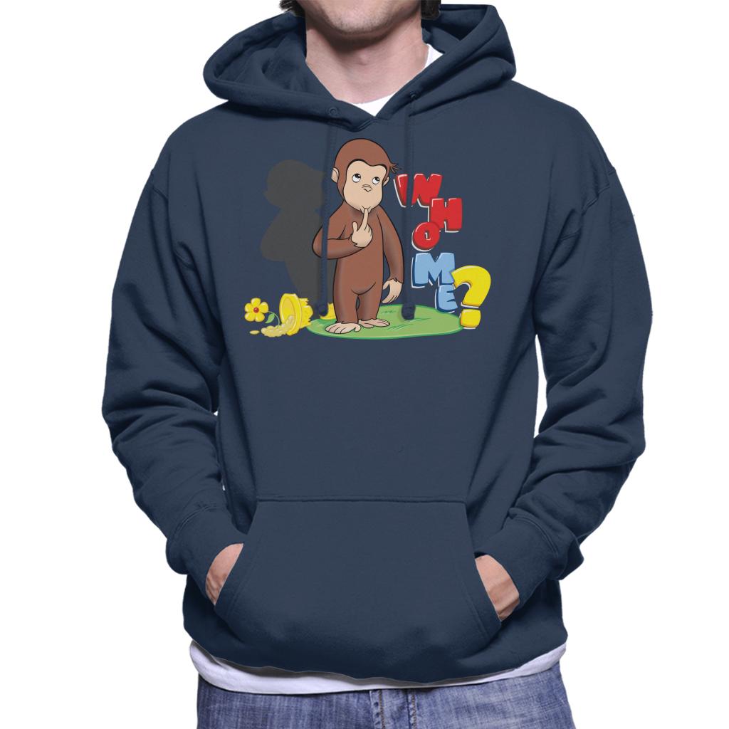 Curious George Broken Flower Pot Who Me Men's Hooded Sweatshirt-ALL + EVERY