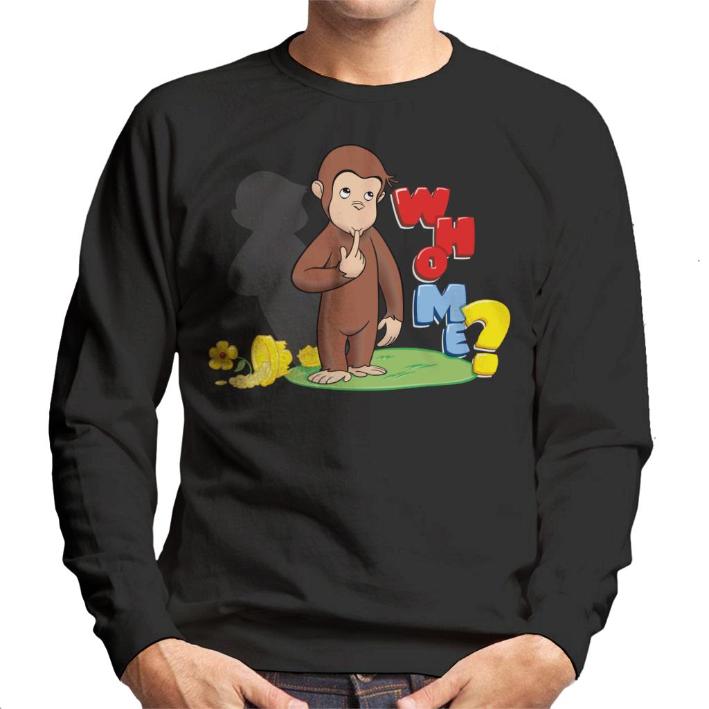 Curious George Broken Flower Pot Who Me Men's Sweatshirt-ALL + EVERY