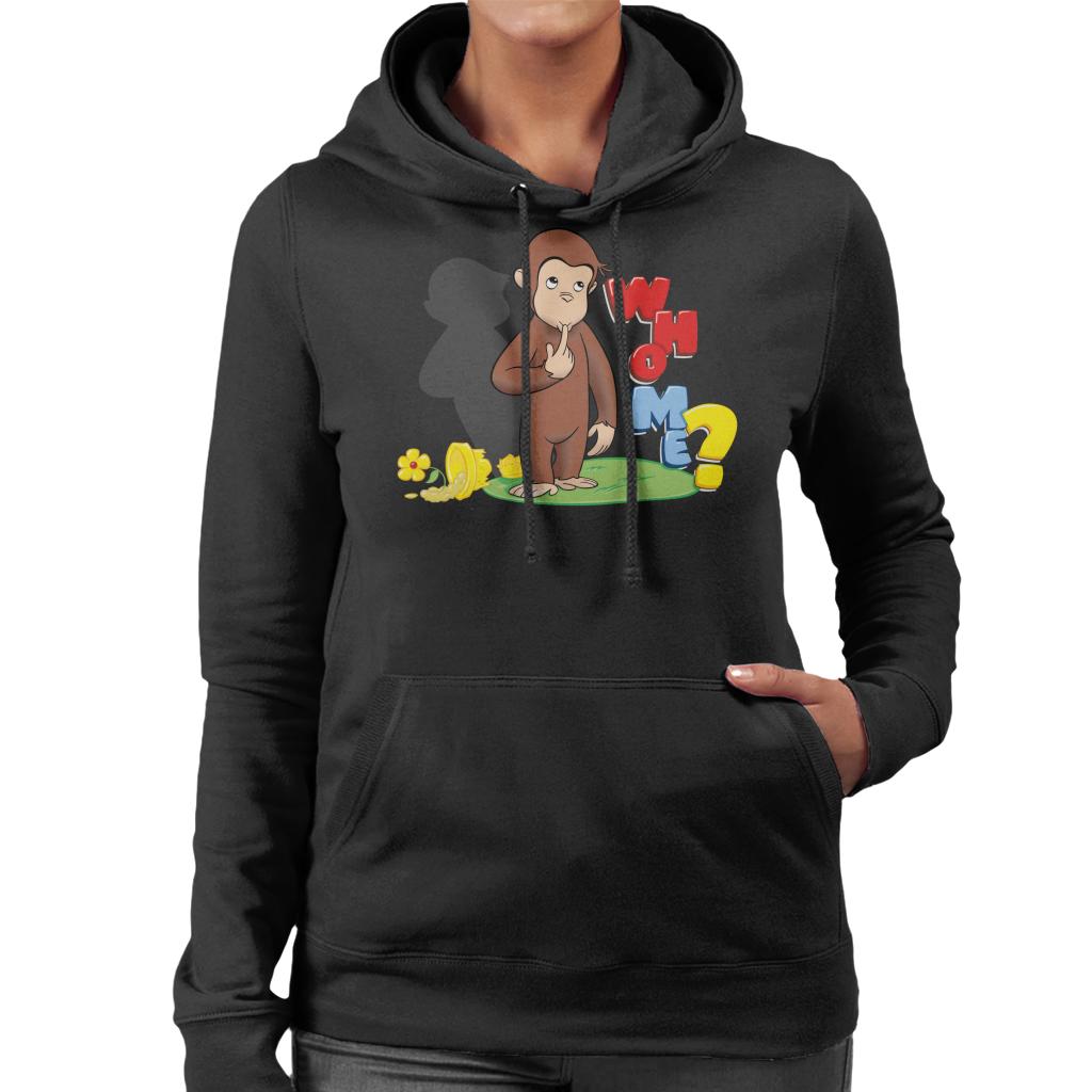 Curious George Broken Flower Pot Who Me Women's Hooded Sweatshirt-ALL + EVERY