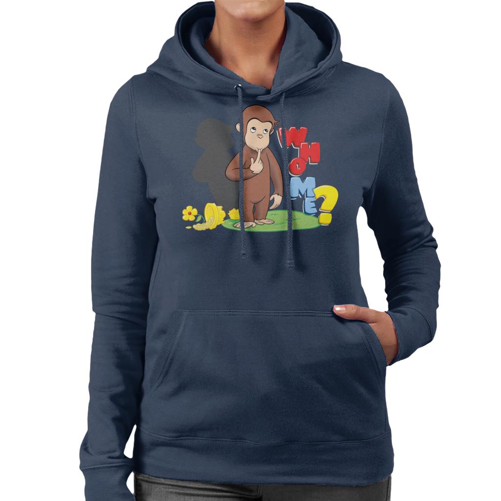 Curious George Broken Flower Pot Who Me Women's Hooded Sweatshirt-ALL + EVERY