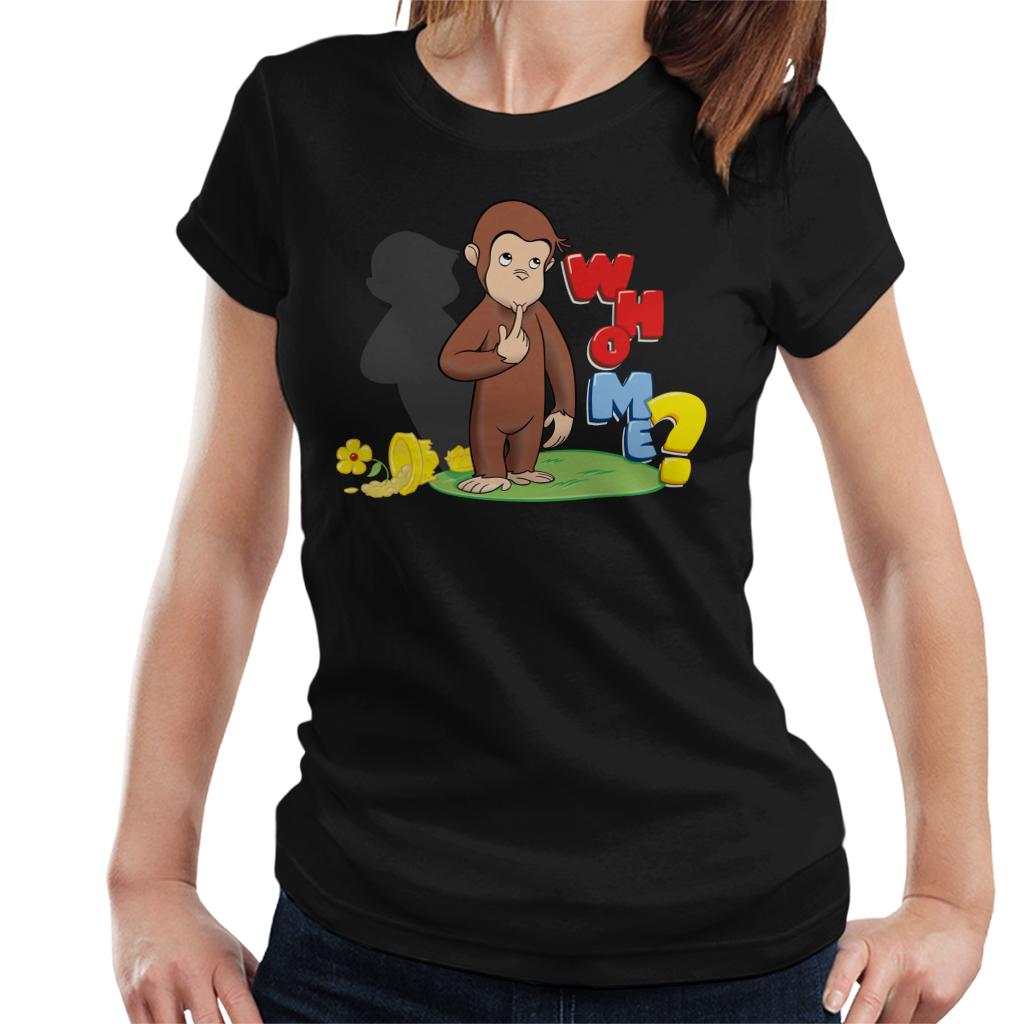 Curious George Broken Flower Pot Who Me Women's T-Shirt-ALL + EVERY