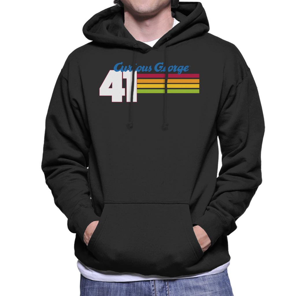 Curious George 41 Race Stripes Men's Hooded Sweatshirt-ALL + EVERY