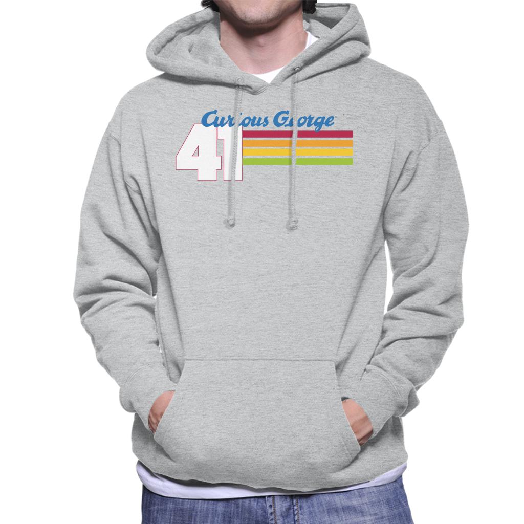 Curious George 41 Race Stripes Men's Hooded Sweatshirt-ALL + EVERY