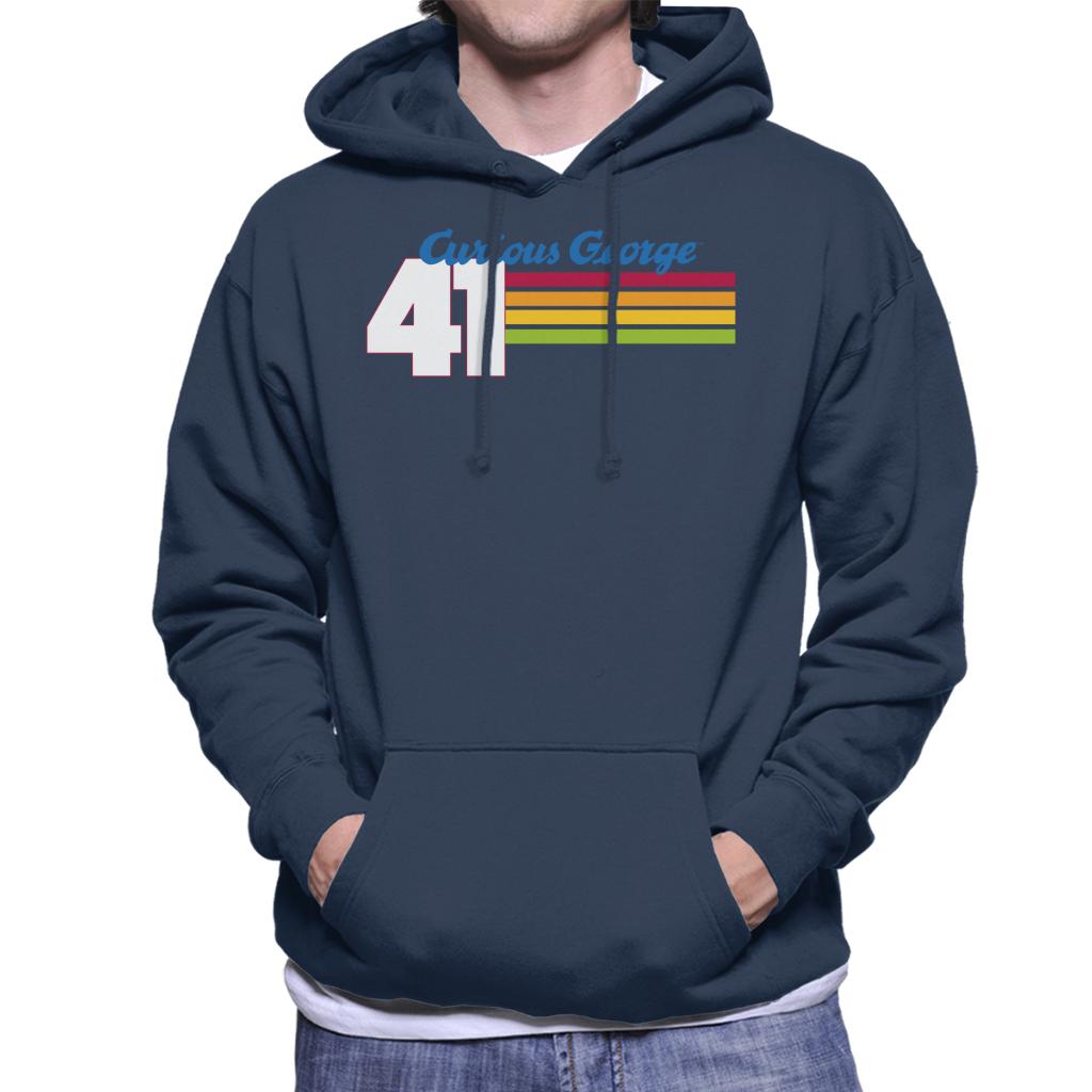 Curious George 41 Race Stripes Men's Hooded Sweatshirt-ALL + EVERY