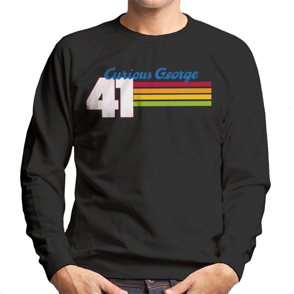 Curious George 41 Race Stripes Men's Sweatshirt-ALL + EVERY