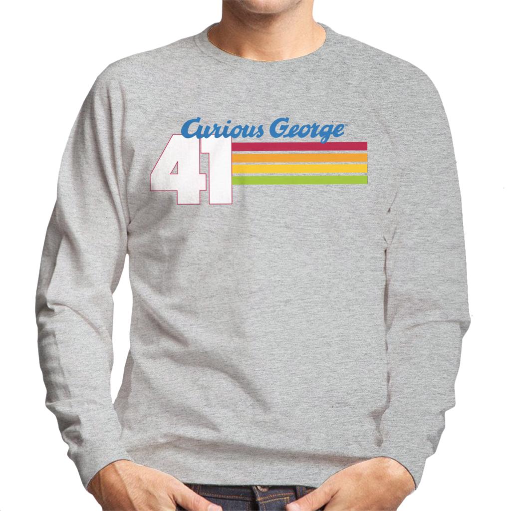 Curious George 41 Race Stripes Men's Sweatshirt-ALL + EVERY