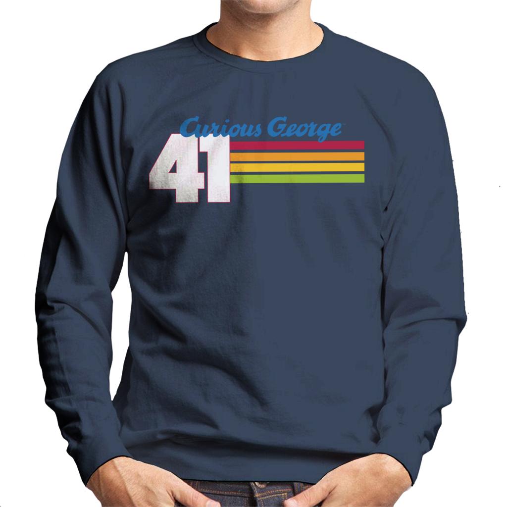Curious George 41 Race Stripes Men's Sweatshirt-ALL + EVERY