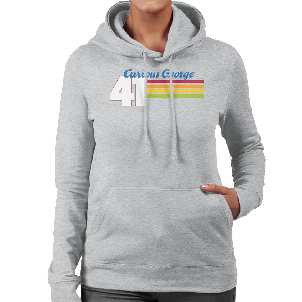 Curious George 41 Race Stripes Women's Hooded Sweatshirt-ALL + EVERY