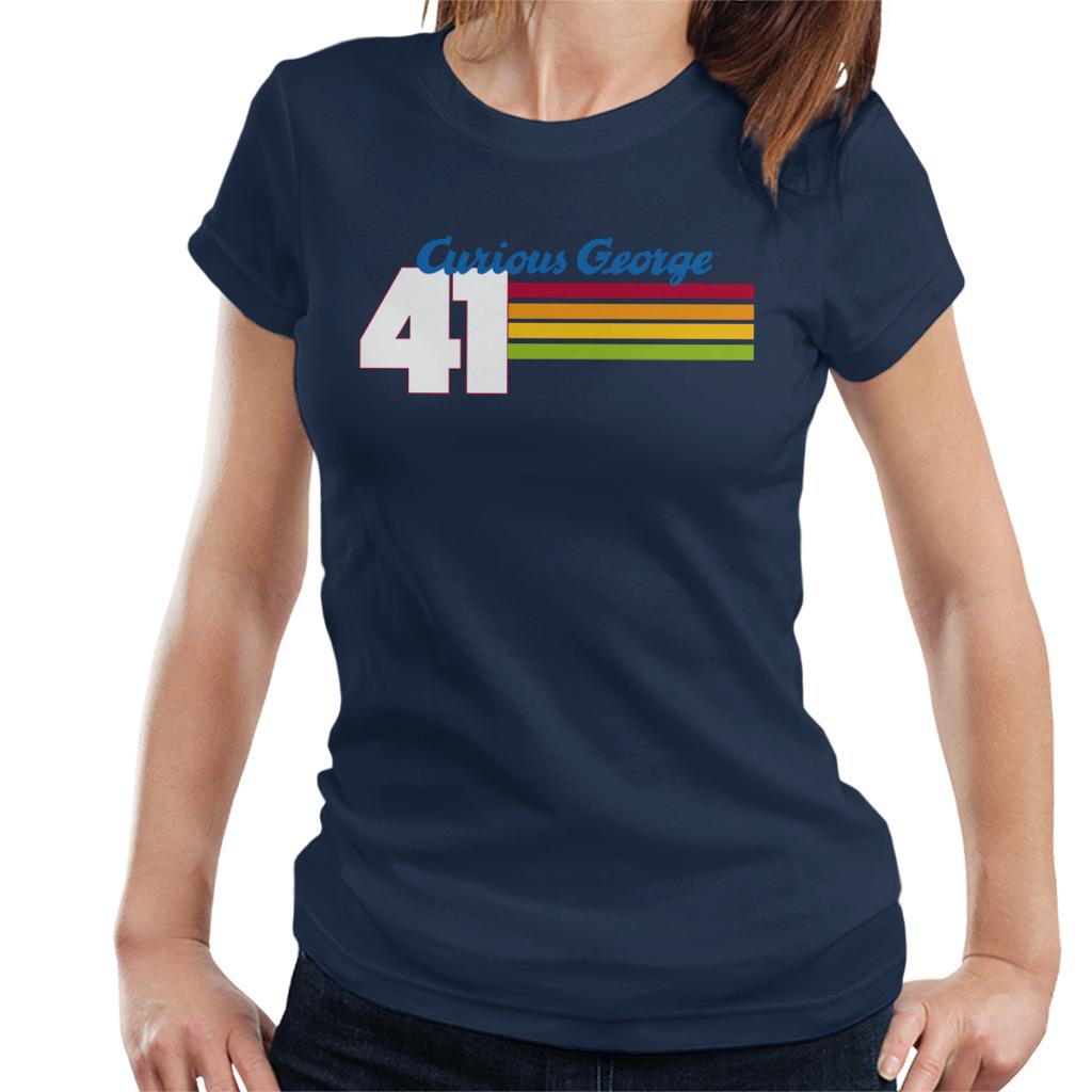 Curious George 41 Race Stripes Women's T-Shirt-ALL + EVERY