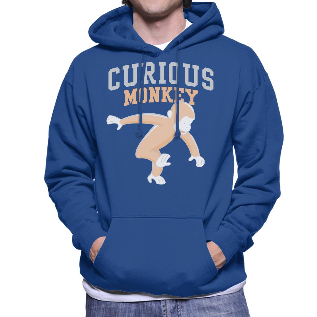 Curious George Monkey Sports Font Men's Hooded Sweatshirt-ALL + EVERY