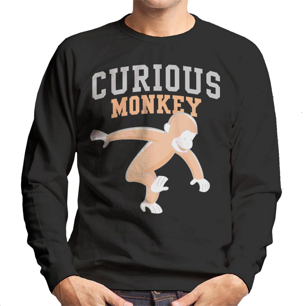 Curious George Monkey Sports Font Men's Sweatshirt-ALL + EVERY