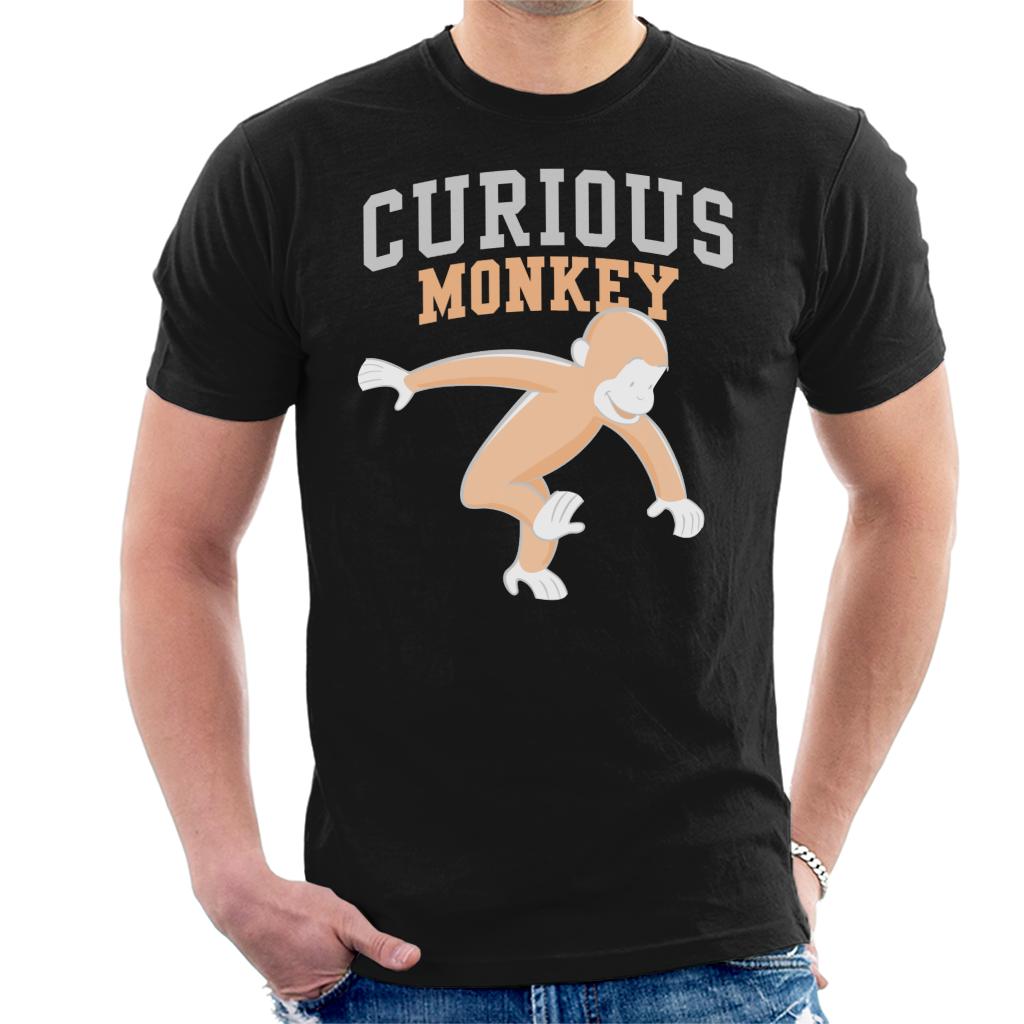 Curious George Monkey Sports Font Men's T-Shirt-ALL + EVERY