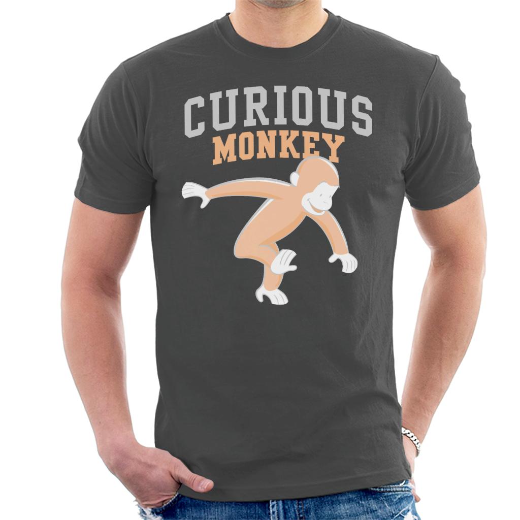 Curious George Monkey Sports Font Men's T-Shirt-ALL + EVERY