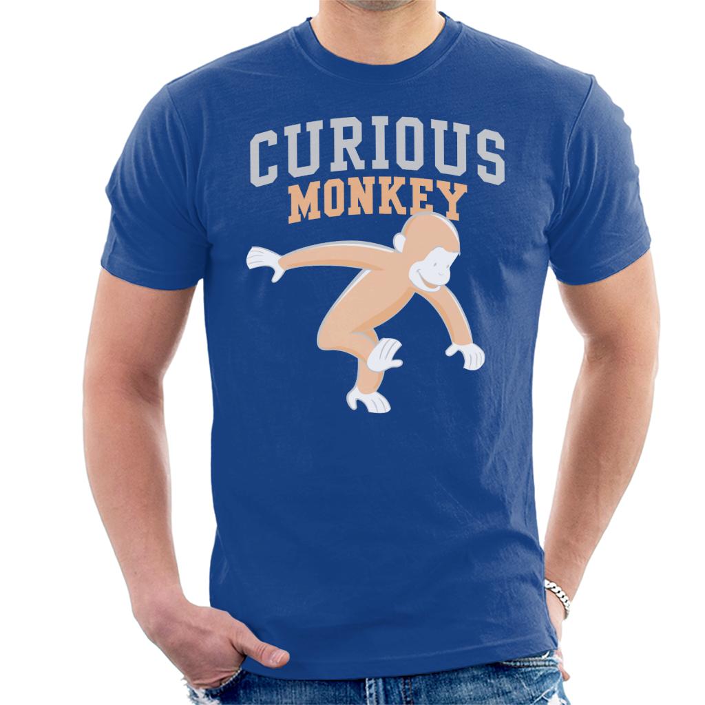 Curious George Monkey Sports Font Men's T-Shirt-ALL + EVERY