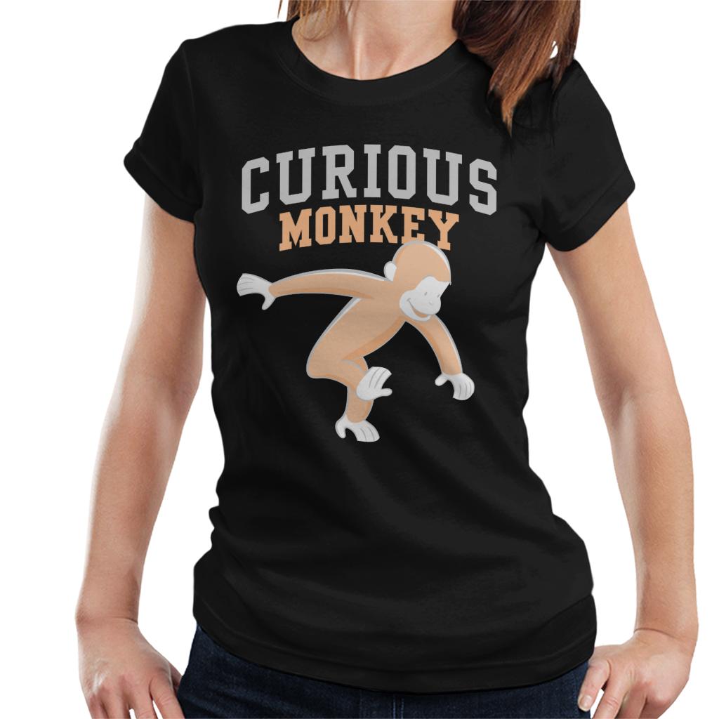 Curious George Monkey Sports Font Women's T-Shirt-ALL + EVERY