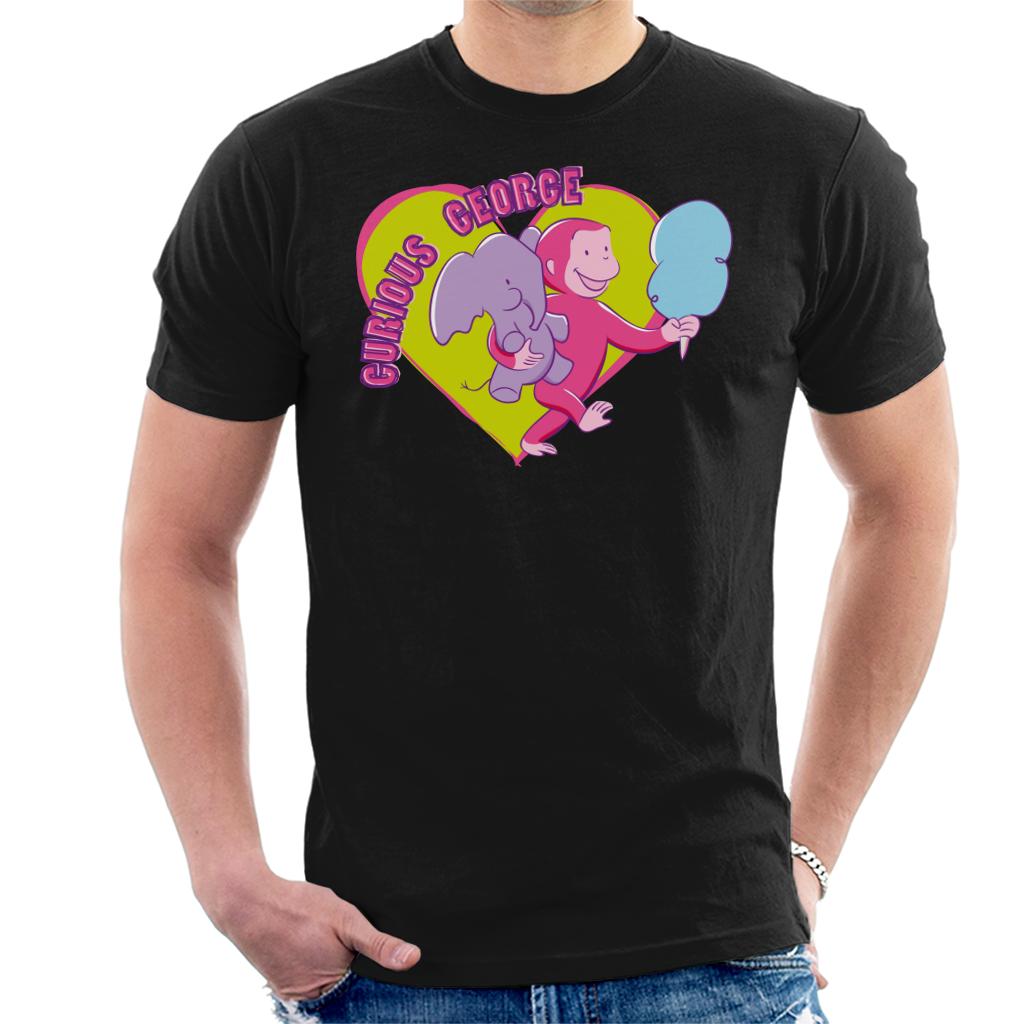 Curious George Carnival Heart Men's T-Shirt-ALL + EVERY