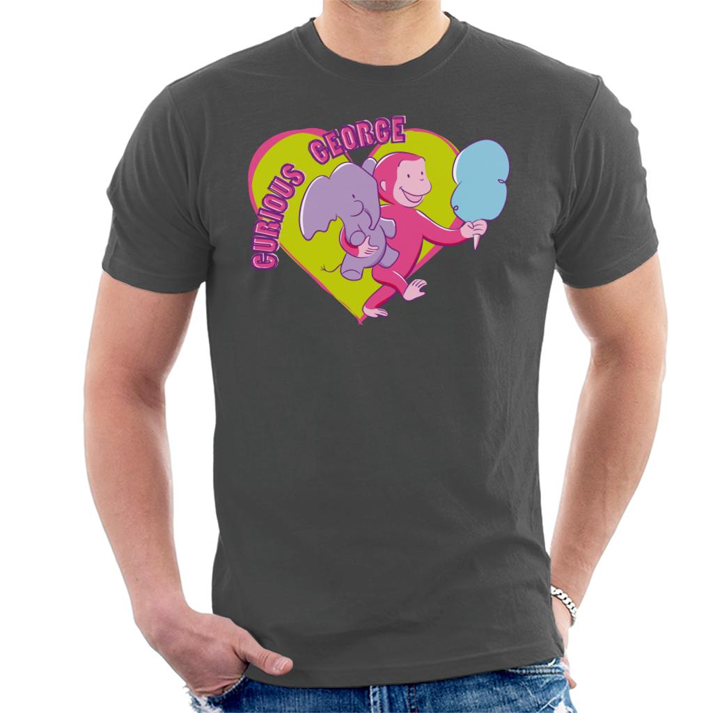 Curious George Carnival Heart Men's T-Shirt-ALL + EVERY