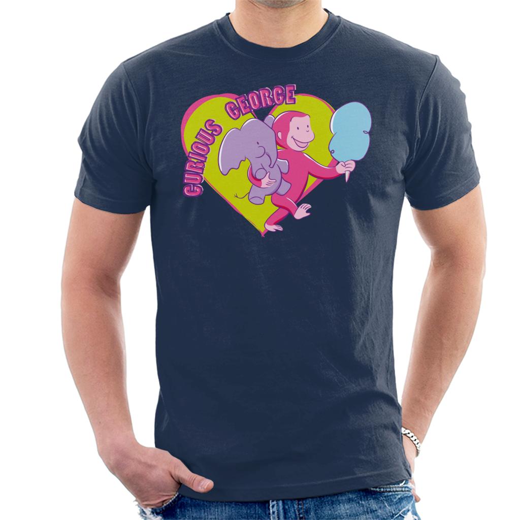 Curious George Carnival Heart Men's T-Shirt-ALL + EVERY