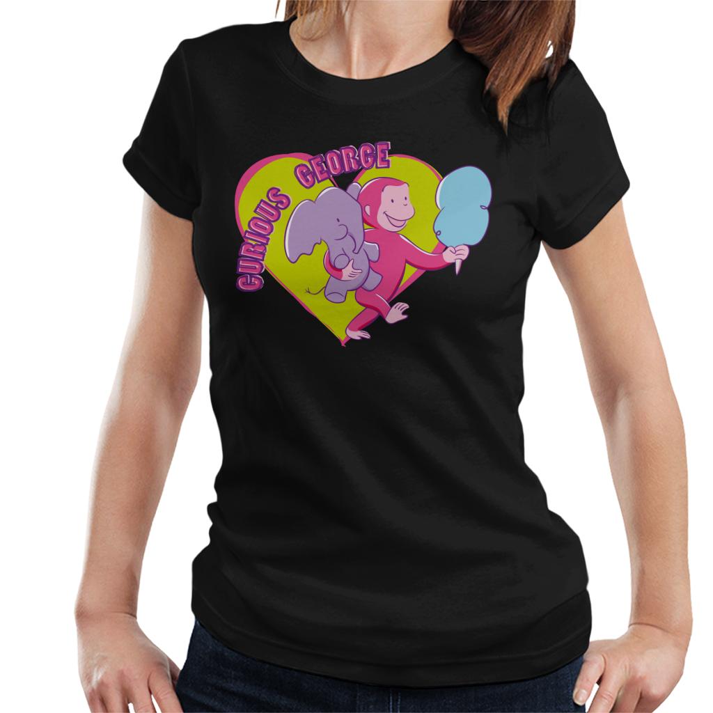 Curious George Carnival Heart Women's T-Shirt-ALL + EVERY