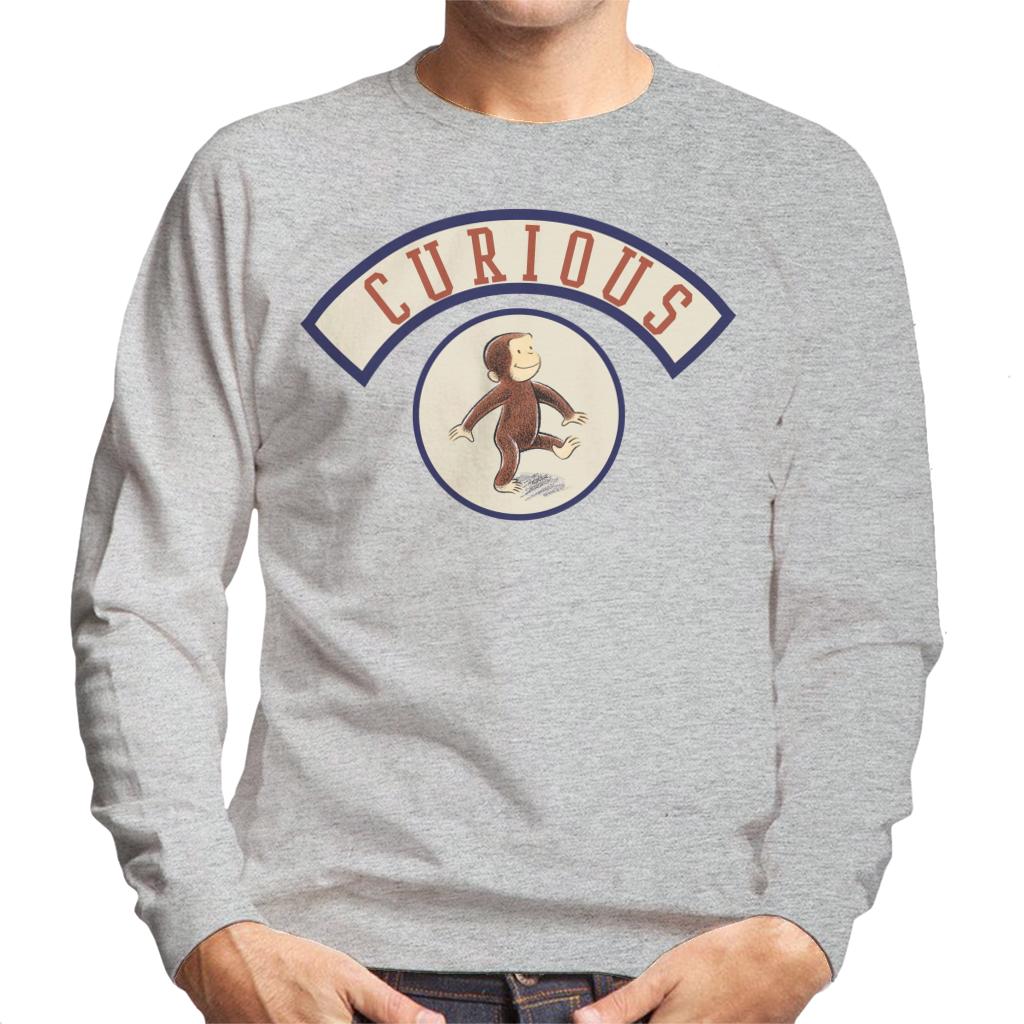 Curious George Cute Walking Men's Sweatshirt-ALL + EVERY