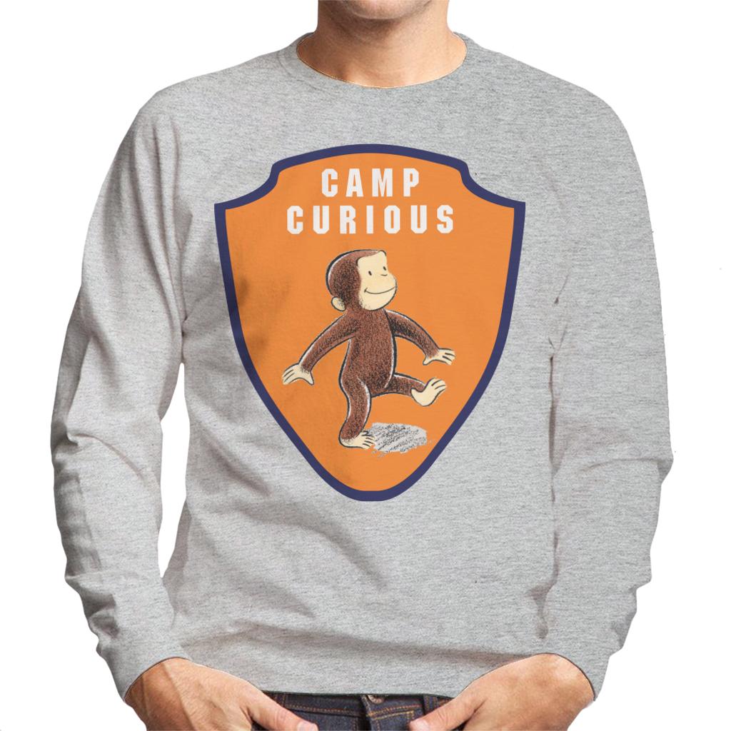 Curious George Camp Badge Men's Sweatshirt-ALL + EVERY