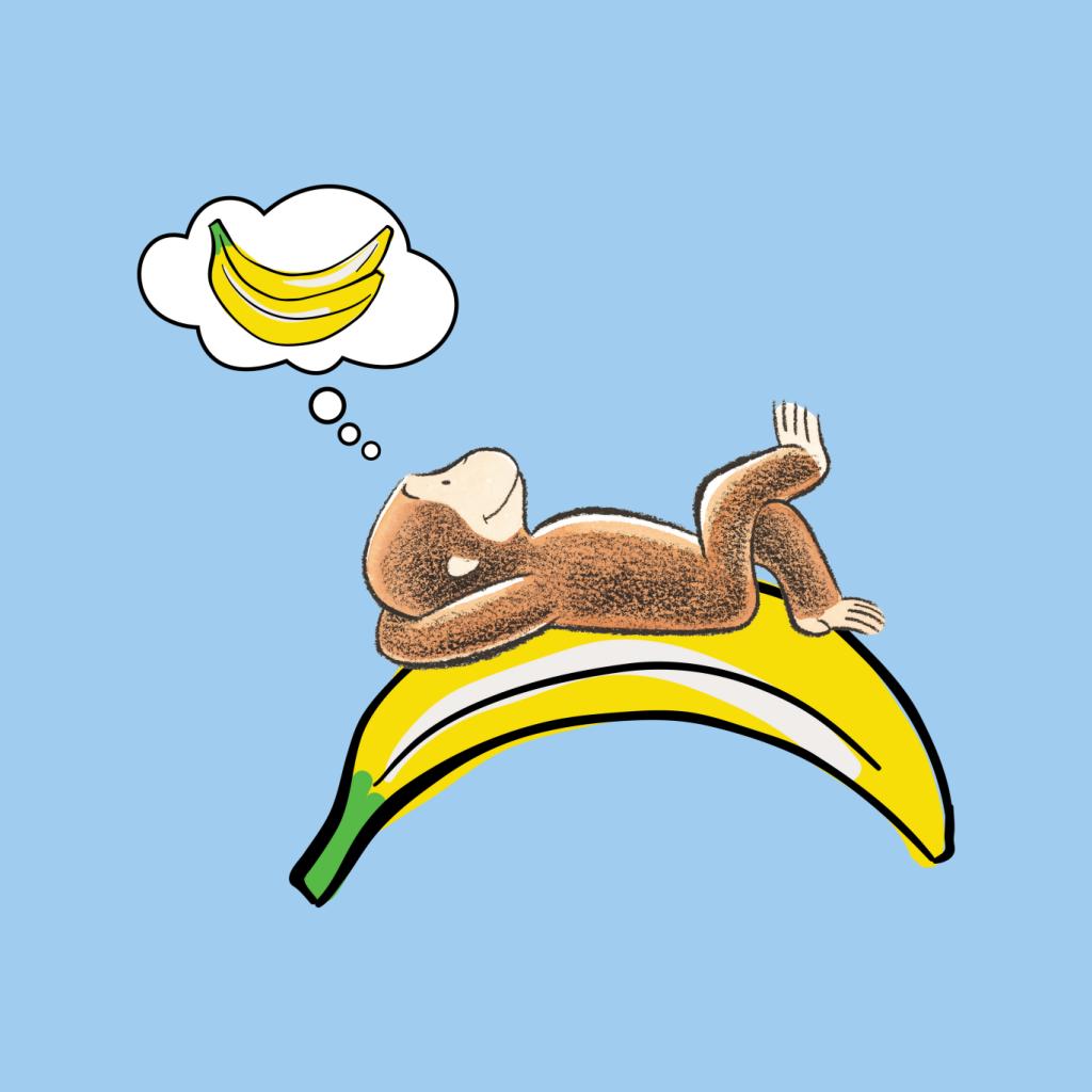 Curious George Dreaming Of Bananas Men's T-Shirt-ALL + EVERY