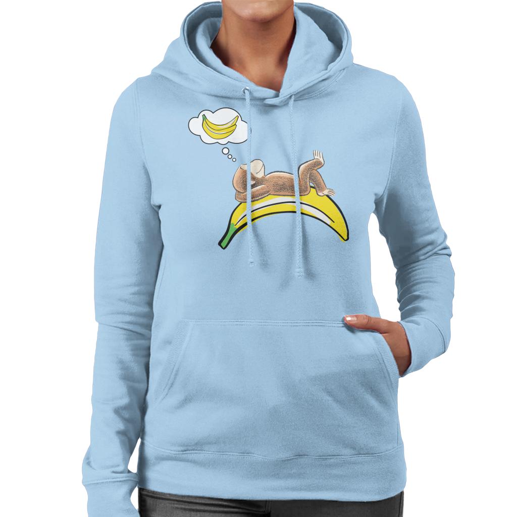 Curious George Dreaming Of Bananas Women's Hooded Sweatshirt-ALL + EVERY