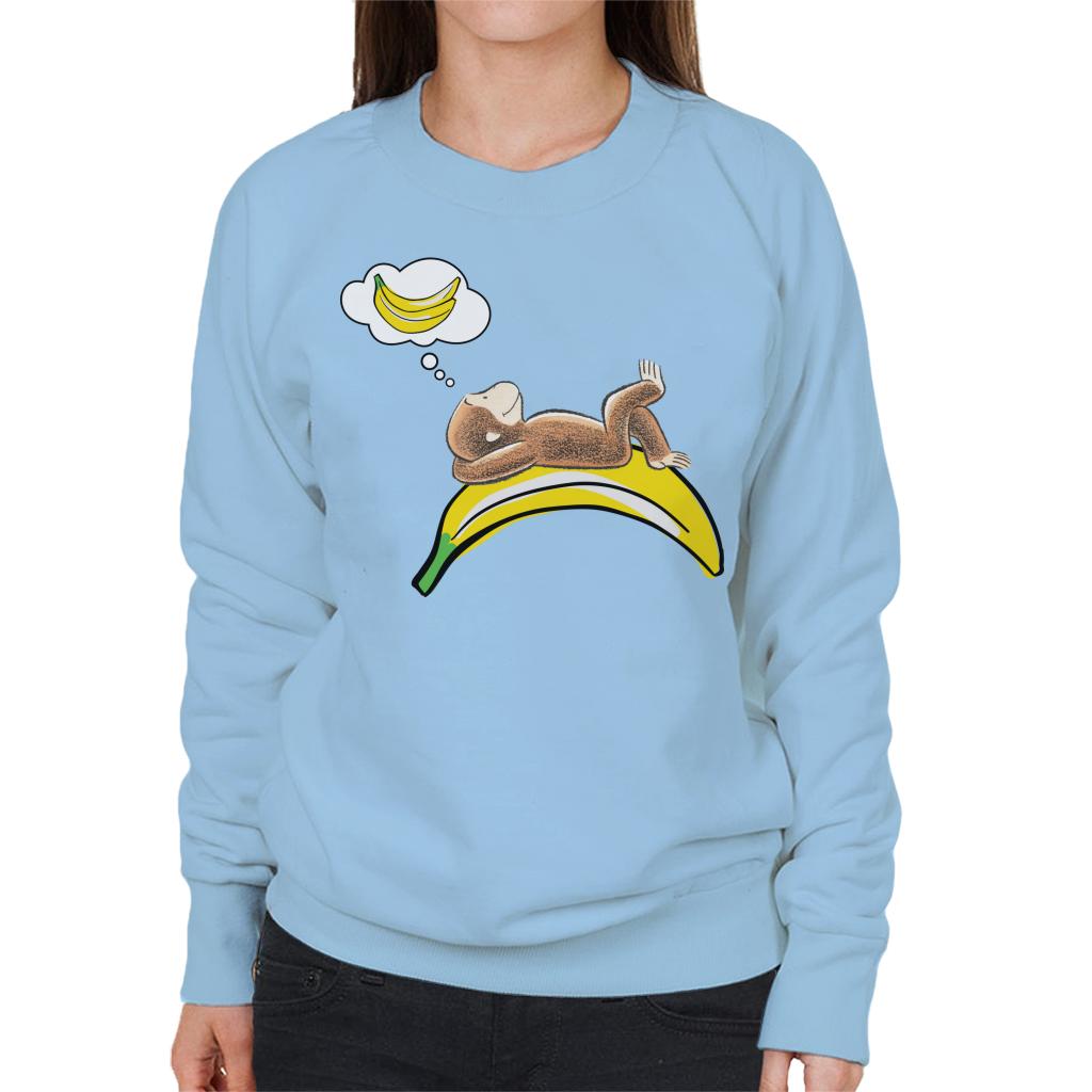 Curious George Dreaming Of Bananas Women's Sweatshirt-ALL + EVERY