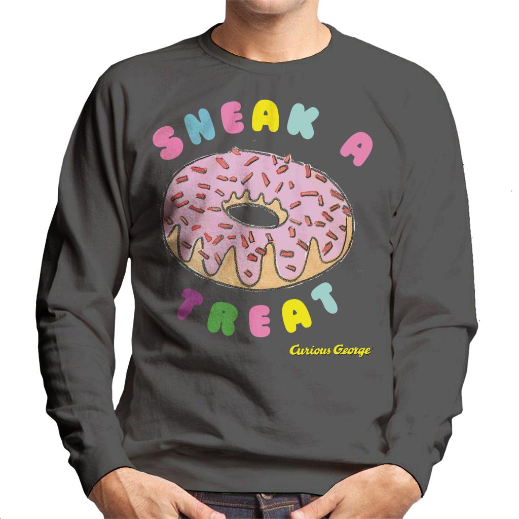 Curious George Sneak A Treat Donut Men's Sweatshirt-ALL + EVERY