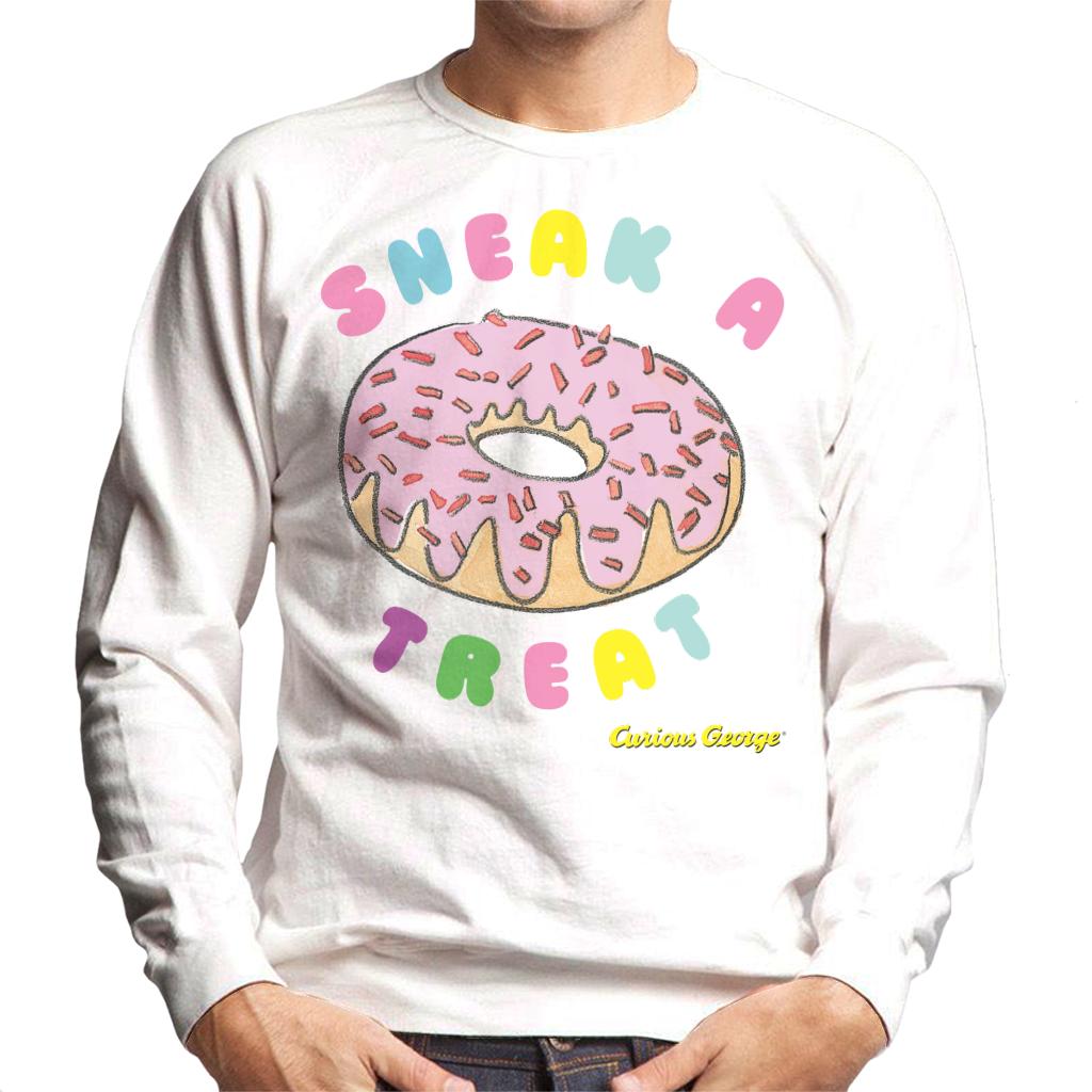 Curious George Sneak A Treat Donut Men's Sweatshirt-ALL + EVERY