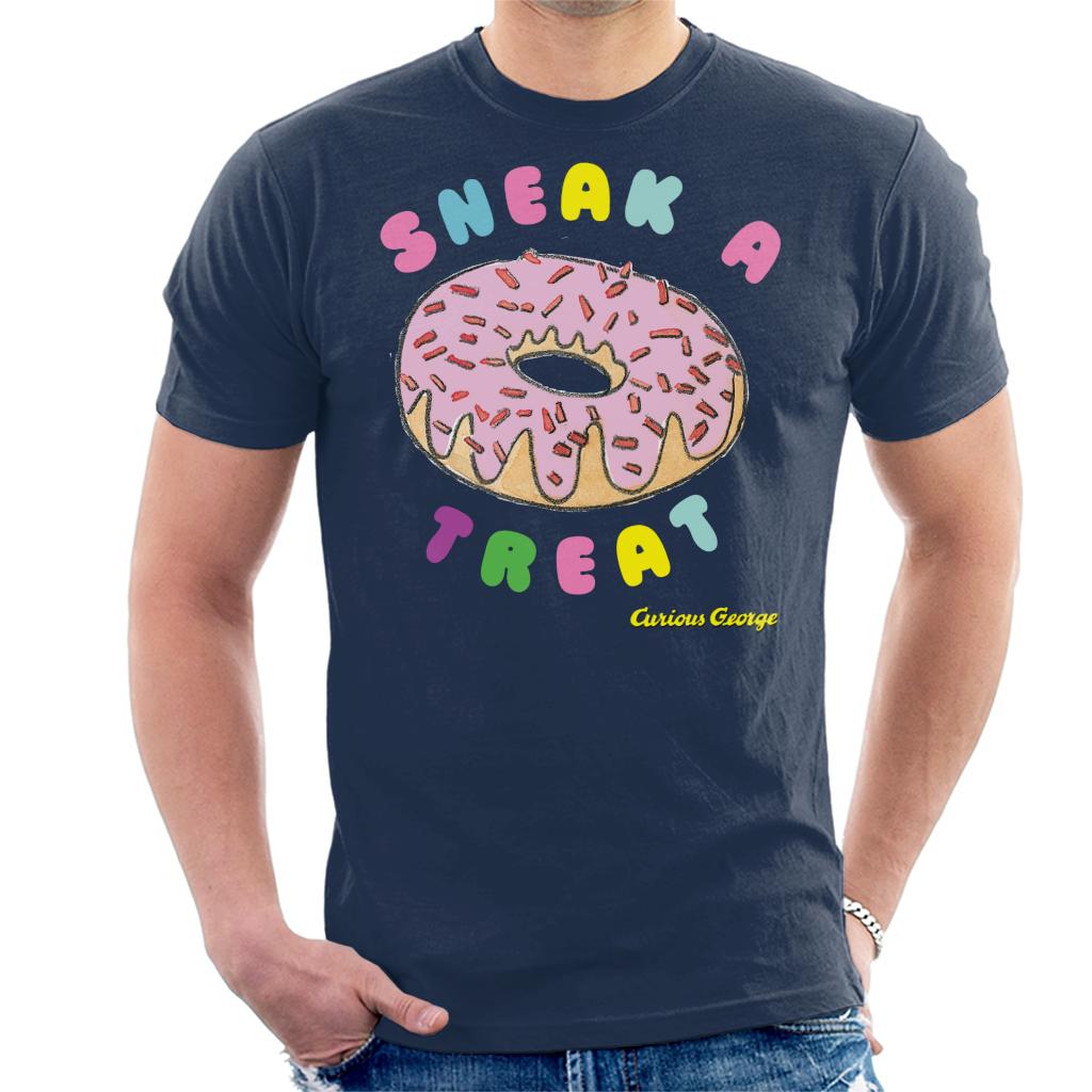 Curious George Sneak A Treat Donut Men's T-Shirt-ALL + EVERY