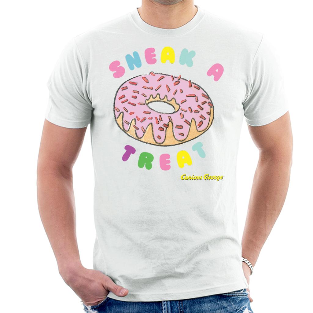 Curious George Sneak A Treat Donut Men's T-Shirt-ALL + EVERY