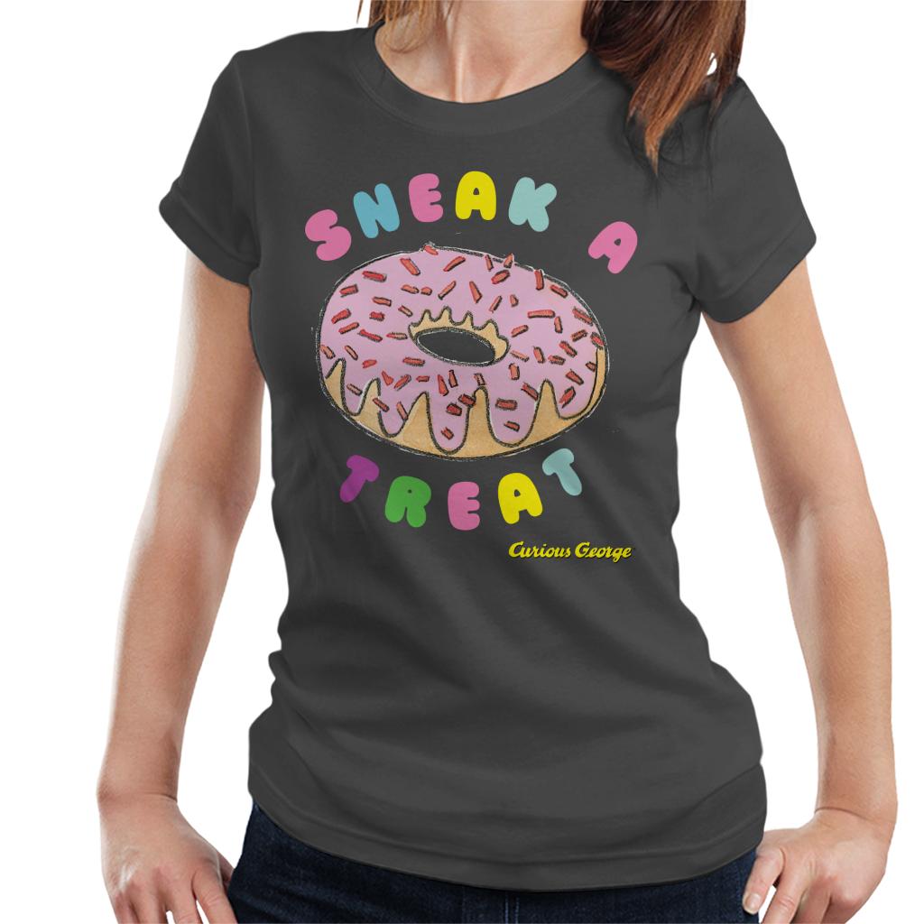 Curious George Sneak A Treat Donut Women's T-Shirt-ALL + EVERY